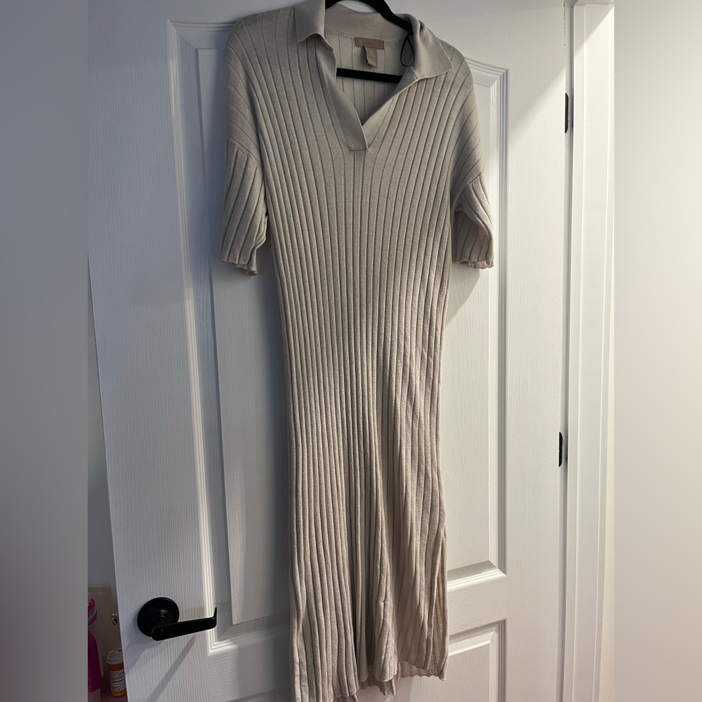 Cream maxi dress with slits